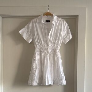 J. Crew White Regenerative Cotton Top with Collar